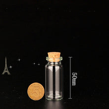 Load image into Gallery viewer, 10Pcs 1ml/3ml/20ml Christmas Wish Bottles Small Empty Clear Cork Glass Bottles Vials For Holiday Wedding home Decoration Gifts
