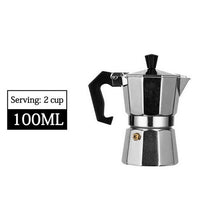 Load image into Gallery viewer, 50/100/150/300/450/600ml Mocha Coffee Maker Portable Aluminum Percolator Home Office Mocha Pot Durable Espresso Maker#2
